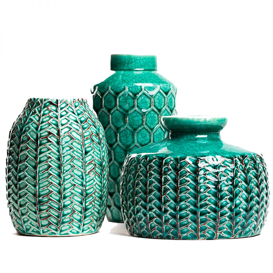 Vase Stoneware Petrol - Floristas, entrega de flores lisboa