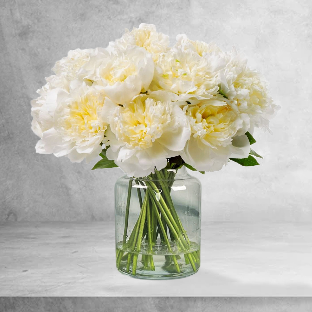 Jarra PeÓnias Brancas - Floristas, entrega de flores lisboa