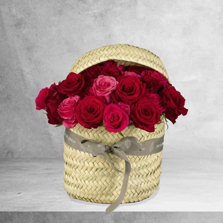 Cesto De Rosas - Floristas, entrega de flores lisboa